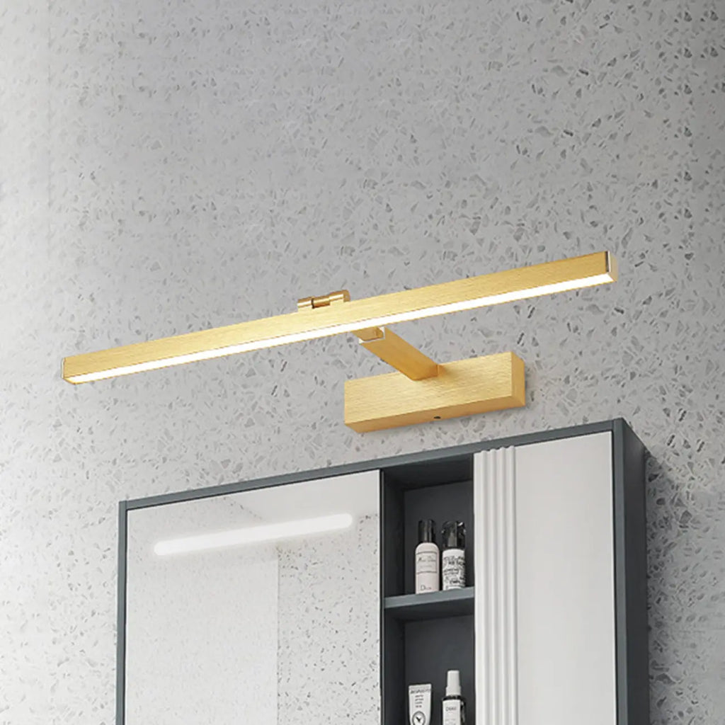 Lampada da bagno a LED lineare dorata moderna regolabile