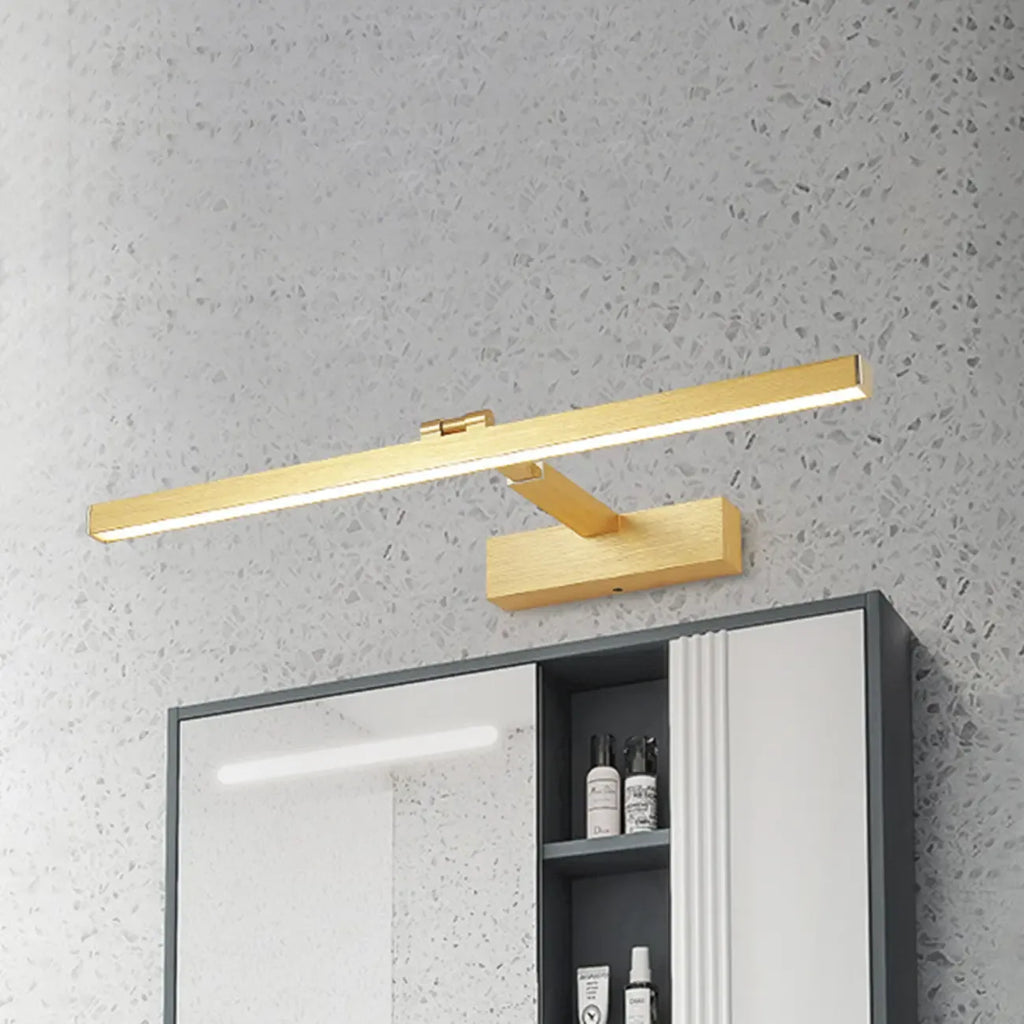 Lampada da bagno a LED lineare dorata moderna regolabile