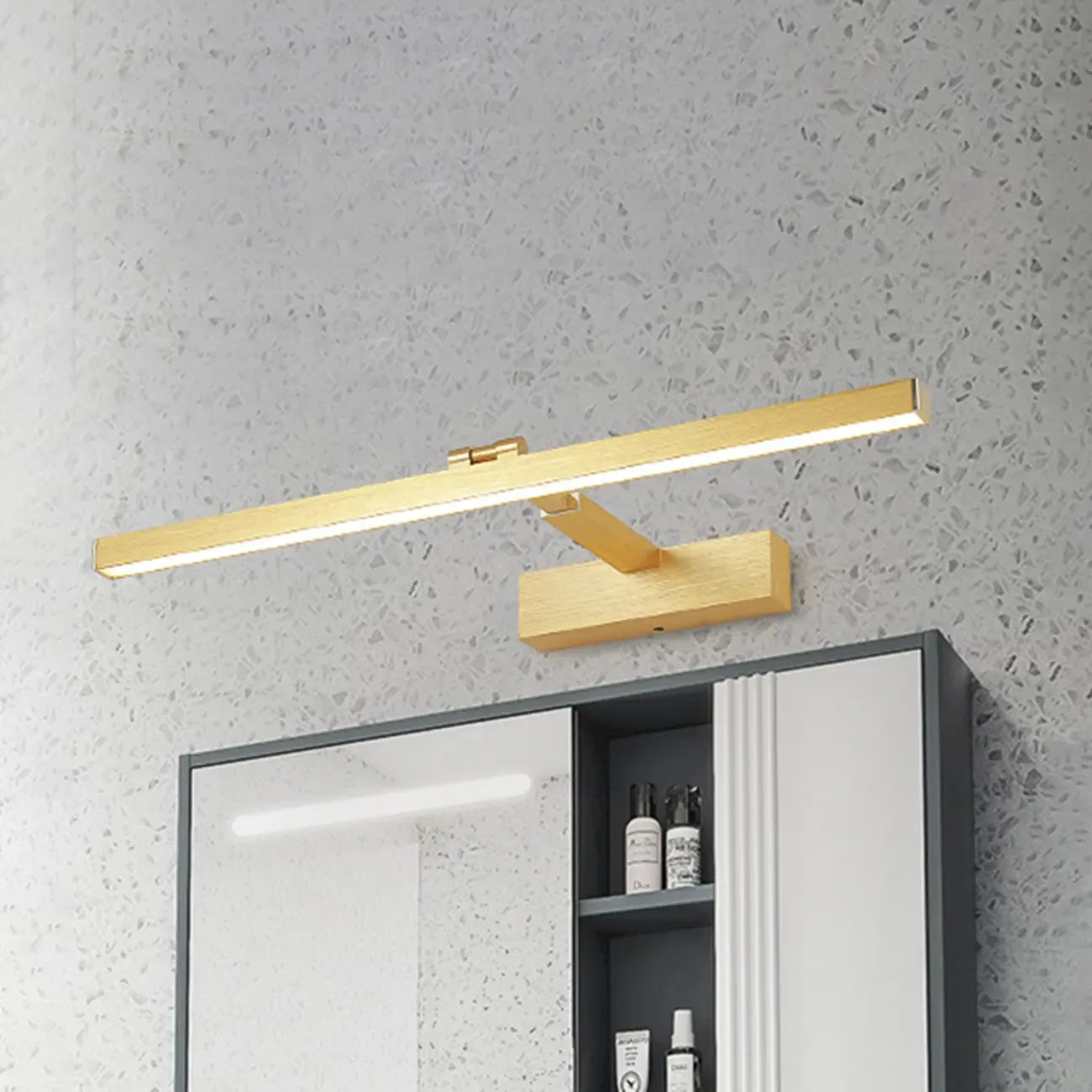Lampada da bagno a LED lineare dorata moderna regolabile