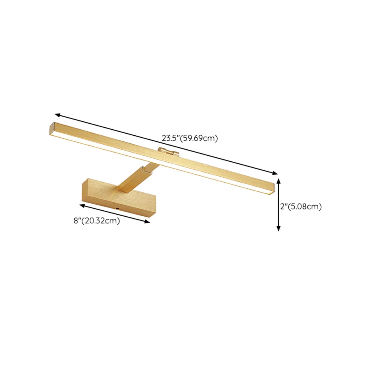 Lampada da bagno a LED lineare dorata moderna regolabile