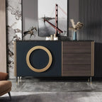 Buffet glamour en bois couleur expresso avec tiroirs et placards