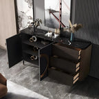 Buffet glamour en bois couleur expresso avec tiroirs et placards