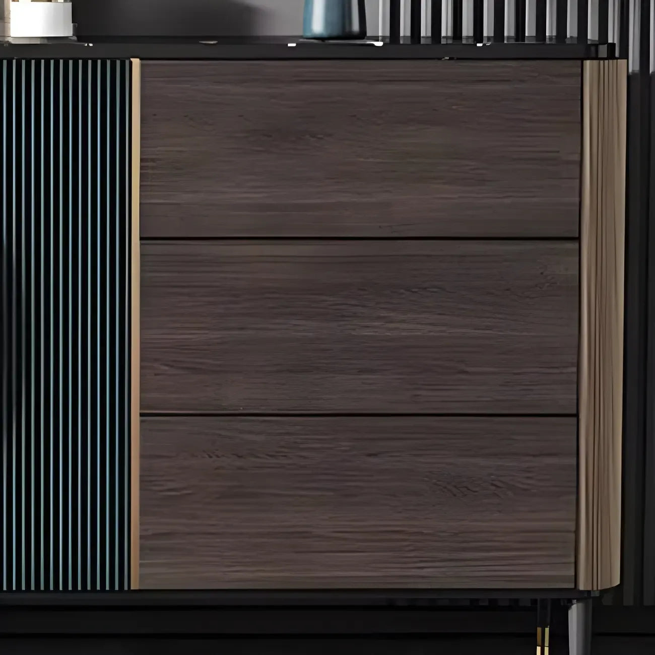 Buffet glamour en bois couleur expresso avec tiroirs et placards