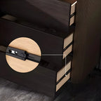 Buffet glamour en bois couleur expresso avec tiroirs et placards
