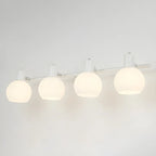 Applique murale moderne à 3 têtes noires avec abat-jour en verre blanc