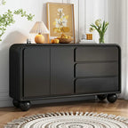 Buffet contemporain en bois avec tiroirs, blanc/noir