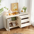 Buffet contemporain en bois avec tiroirs, blanc/noir
