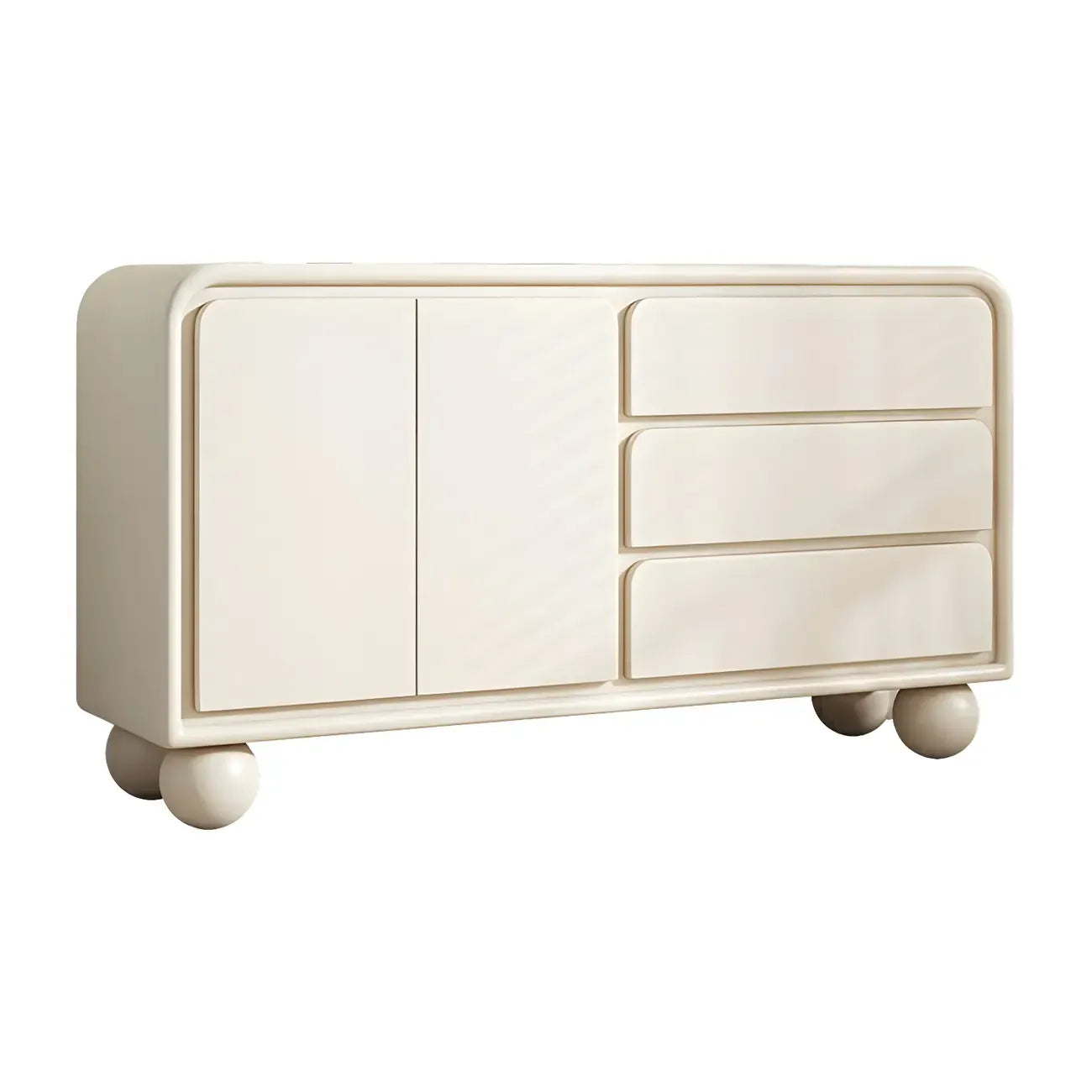 Buffet contemporain en bois avec tiroirs, blanc/noir