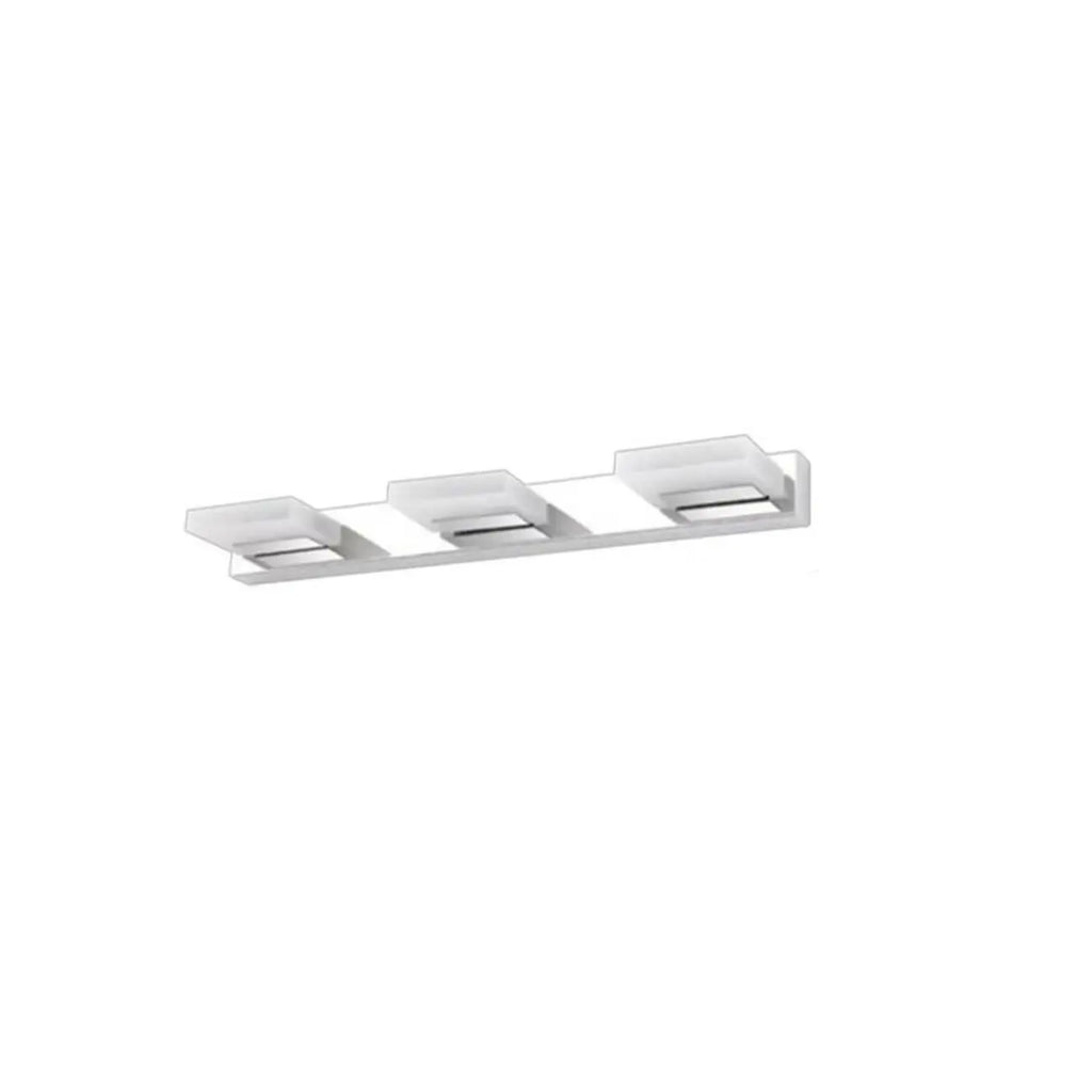 Applique murale minimaliste argentée à 3 lumières en acier inoxydable pour salle de bain