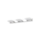 Applique murale minimaliste argentée à 3 lumières en acier inoxydable pour salle de bain