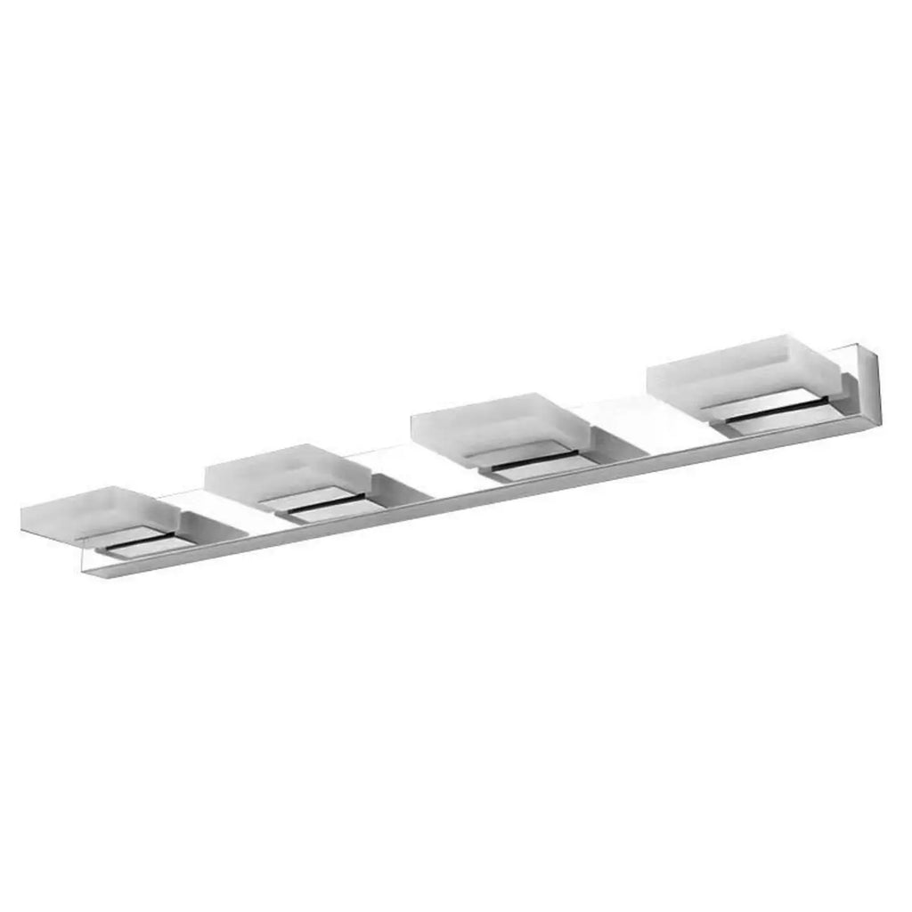 Applique murale minimaliste argentée à 3 lumières en acier inoxydable pour salle de bain