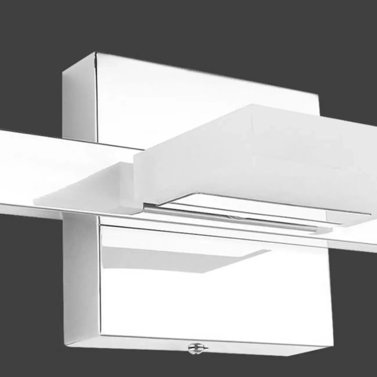 Applique murale minimaliste argentée à 3 lumières en acier inoxydable pour salle de bain