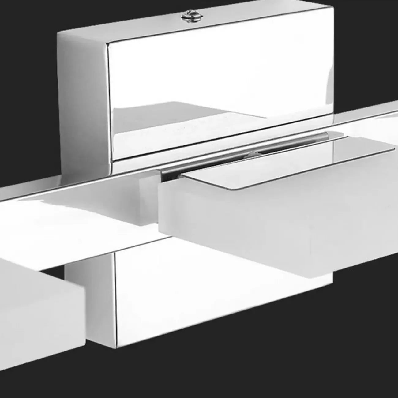 Applique murale minimaliste argentée à 3 lumières en acier inoxydable pour salle de bain
