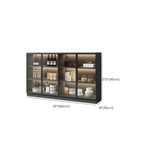 Buffet moderne en bois noir avec portes vitrées