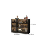 Buffet moderne en bois noir avec portes vitrées