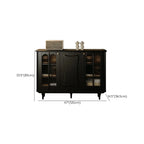 Buffet médiéval en bois noir avec étagères