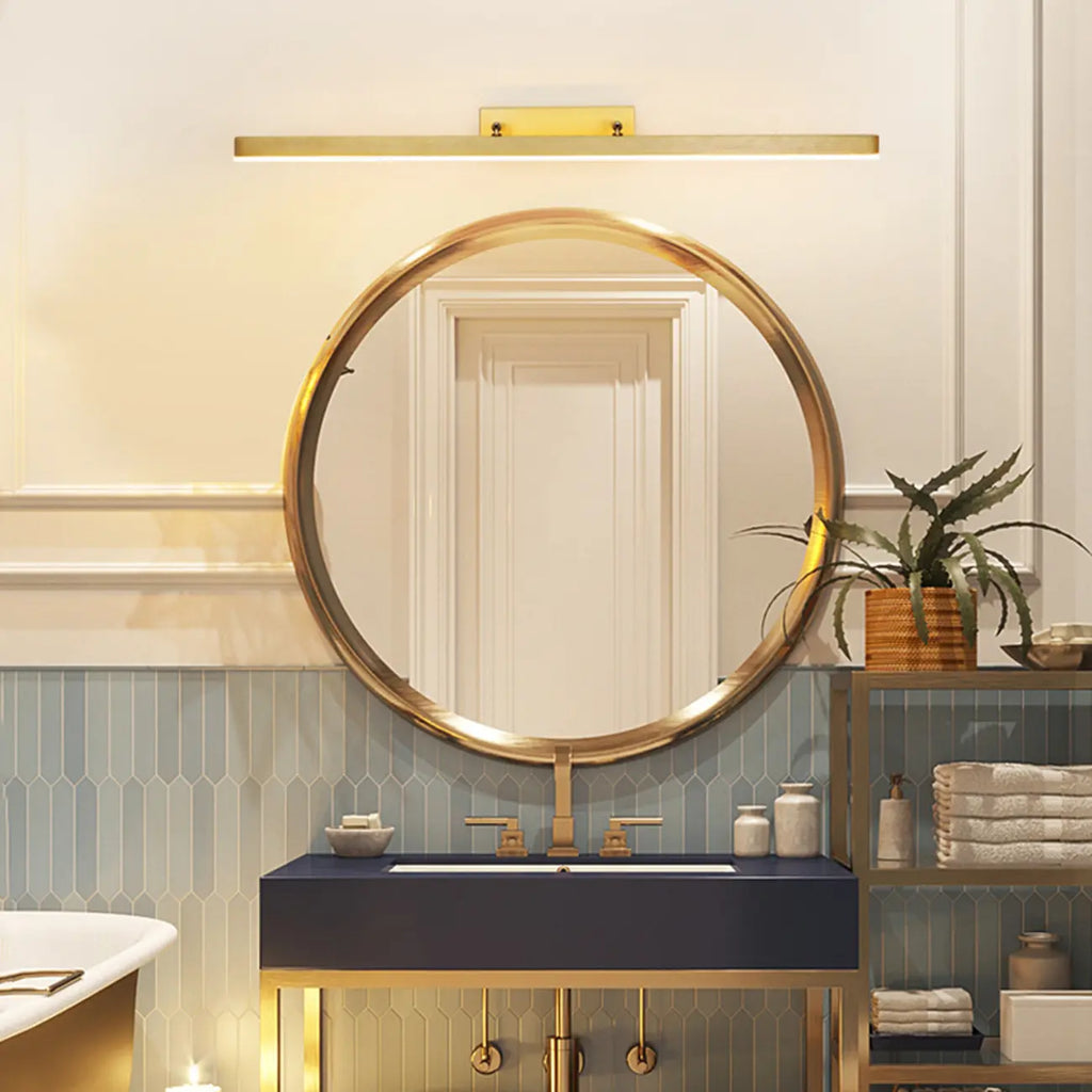 Applique murale moderne à miroir LED doré avec variateur intégré