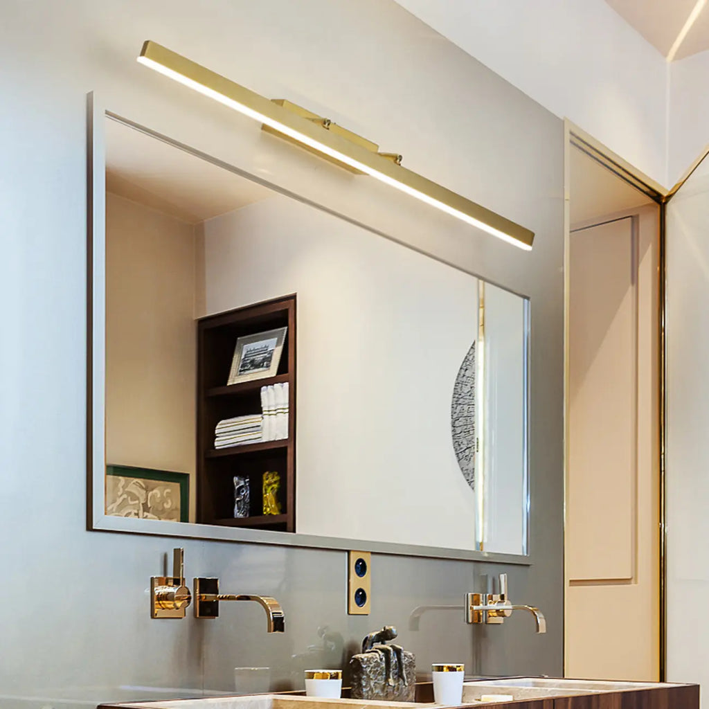 Applique murale moderne à miroir LED doré avec variateur intégré