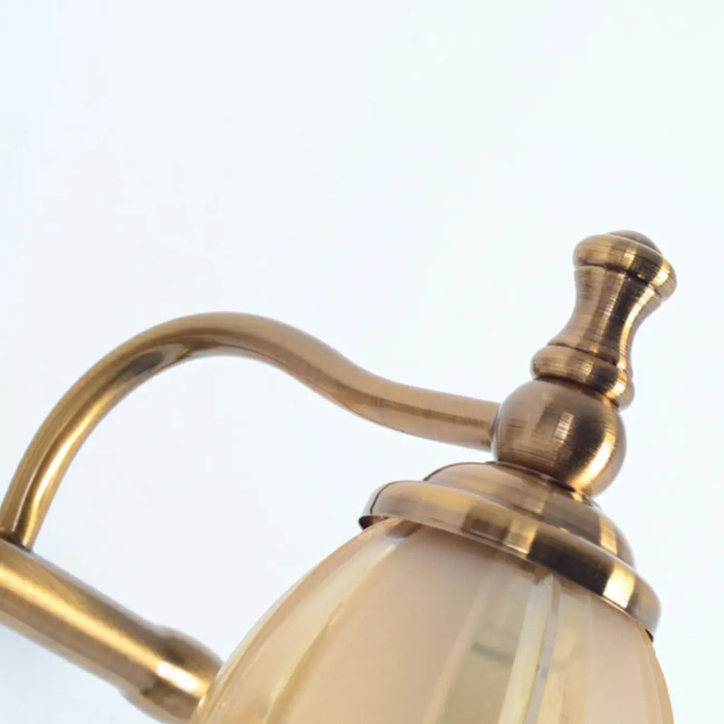 Lampada da bagno moderna in metallo con paralume in vetro floreale