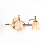 Lampada da bagno moderna in metallo con paralume in vetro floreale
