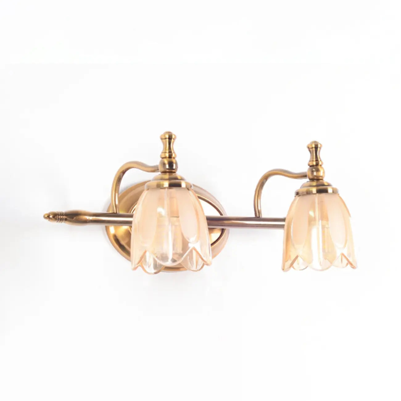 Lampada da bagno moderna in metallo con paralume in vetro floreale