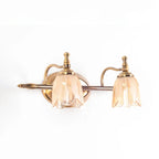 Lampada da bagno moderna in metallo con paralume in vetro floreale