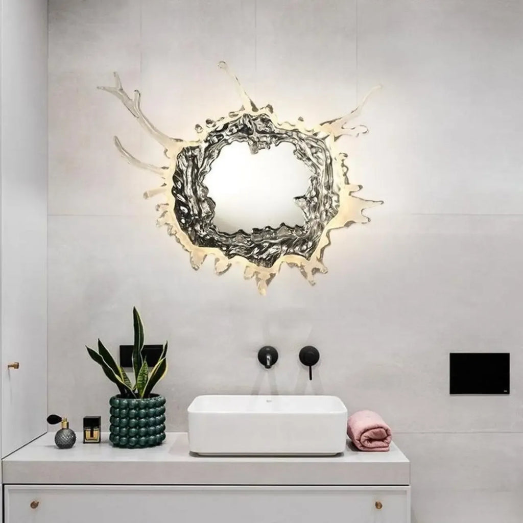 Applique murale design en résine argentée avec brumisateur pour la décoration intérieure