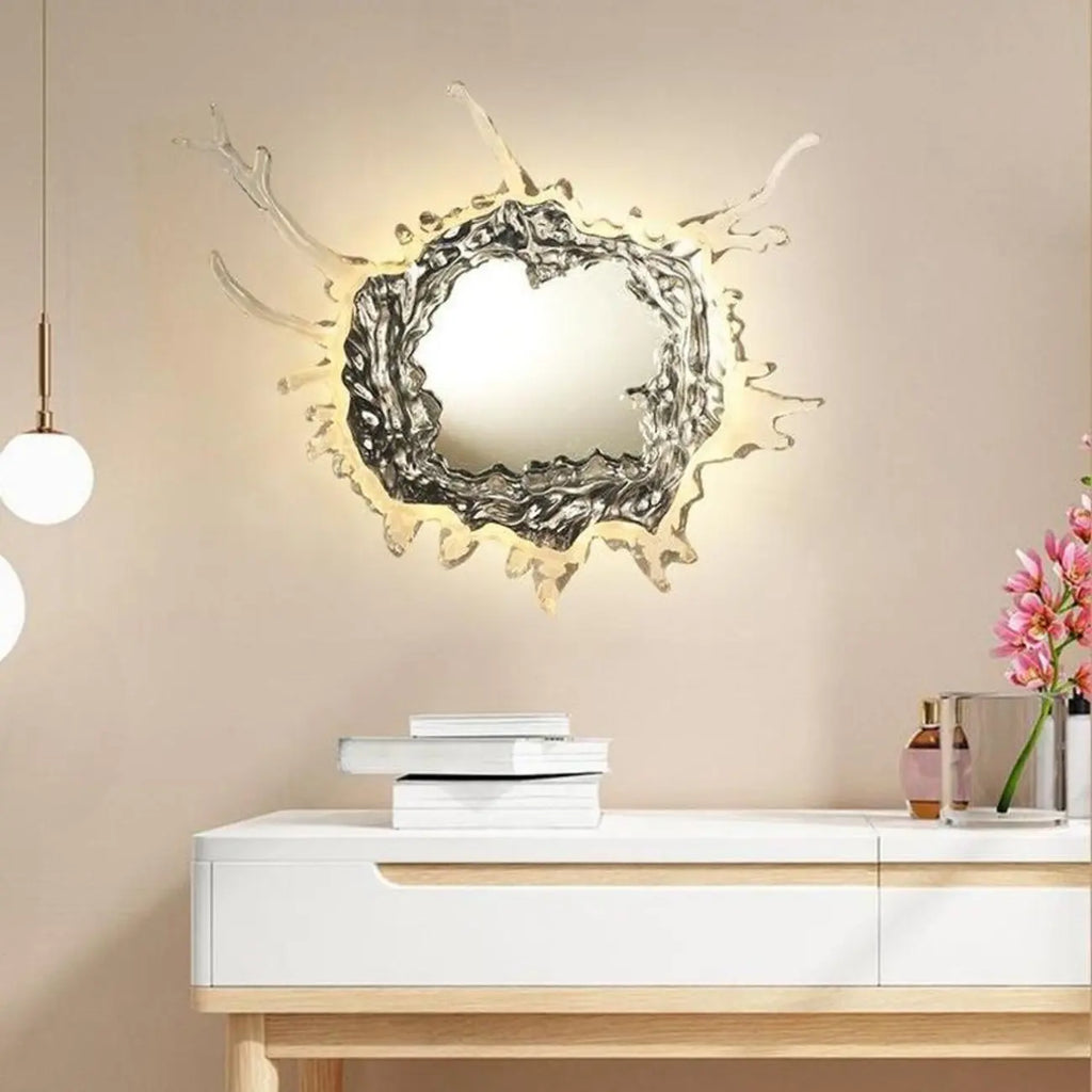 Applique murale design en résine argentée avec brumisateur pour la décoration intérieure