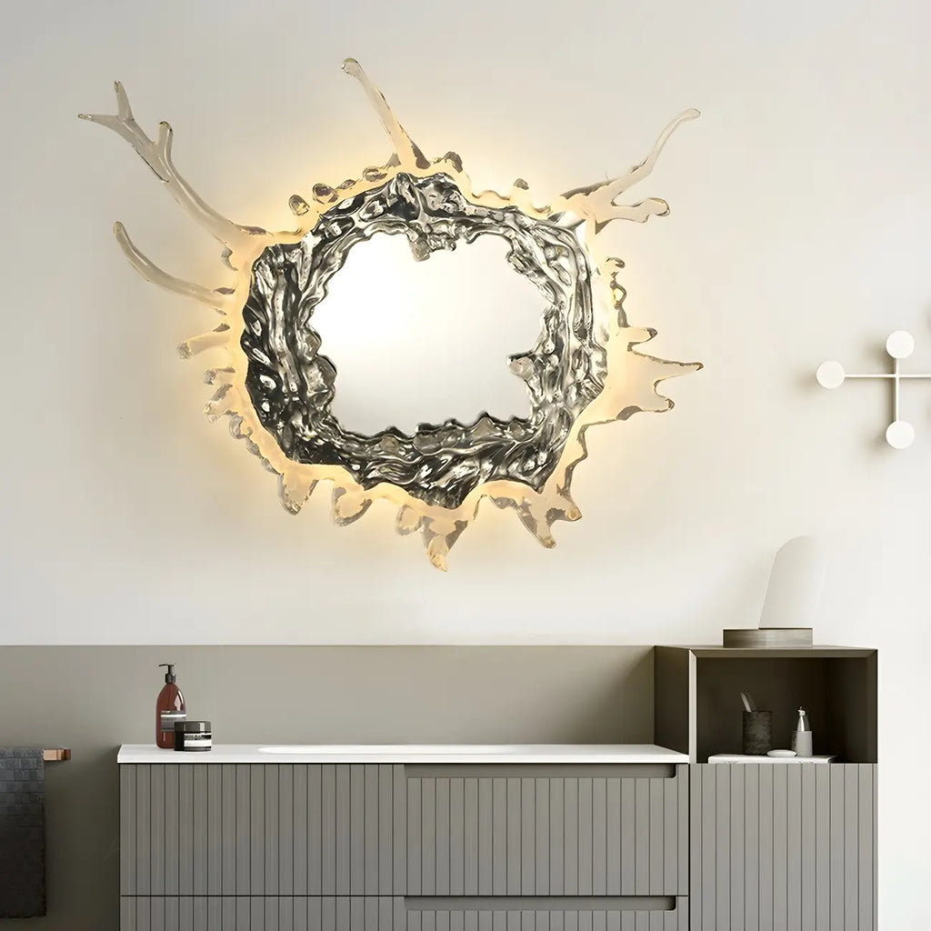 Applique murale design en résine argentée avec brumisateur pour la décoration intérieure