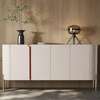 Buffet glamour en bois blanc cassé avec placards