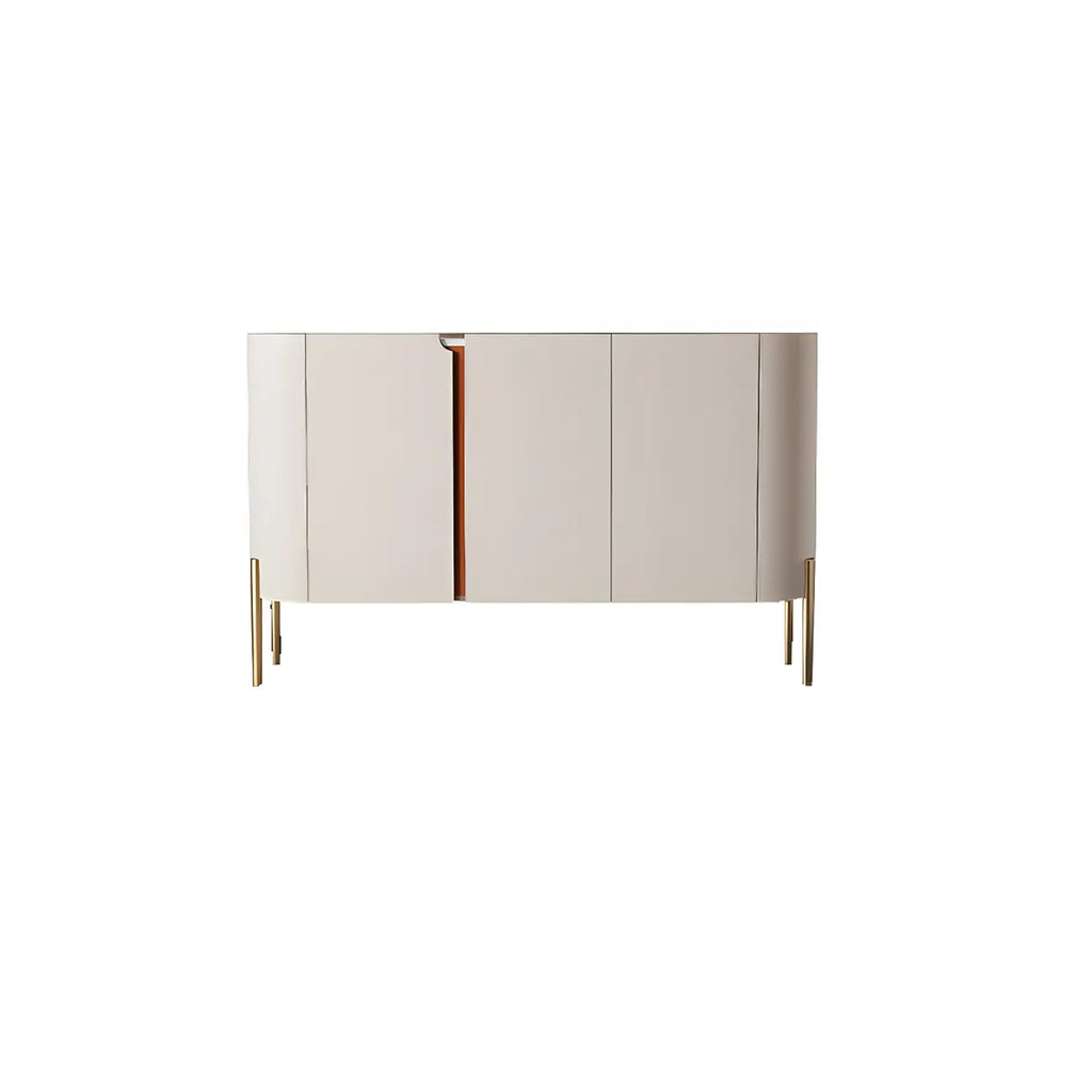 Buffet glamour en bois blanc cassé avec placards