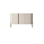 Buffet glamour en bois blanc cassé avec placards