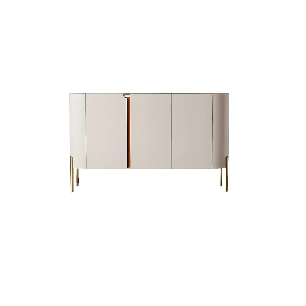 Buffet glamour en bois blanc cassé avec placards