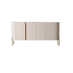 Buffet glamour en bois blanc cassé avec placards