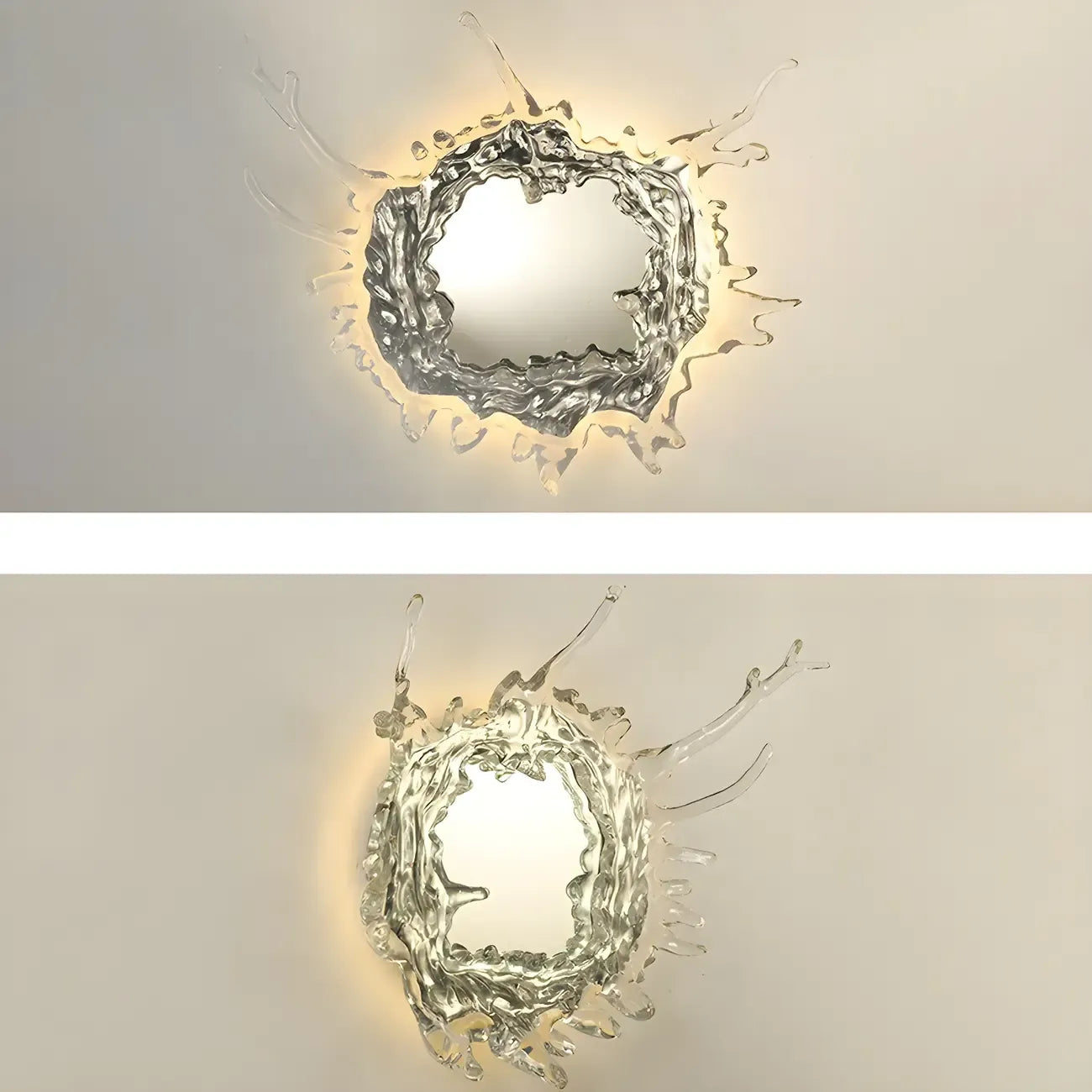 Applique murale design en résine argentée avec brumisateur pour la décoration intérieure