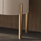 Buffet glamour en bois blanc cassé avec placards