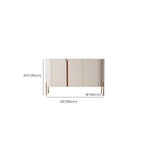 Buffet glamour en bois blanc cassé avec placards