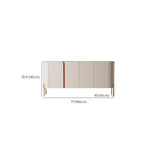 Buffet glamour en bois blanc cassé avec placards