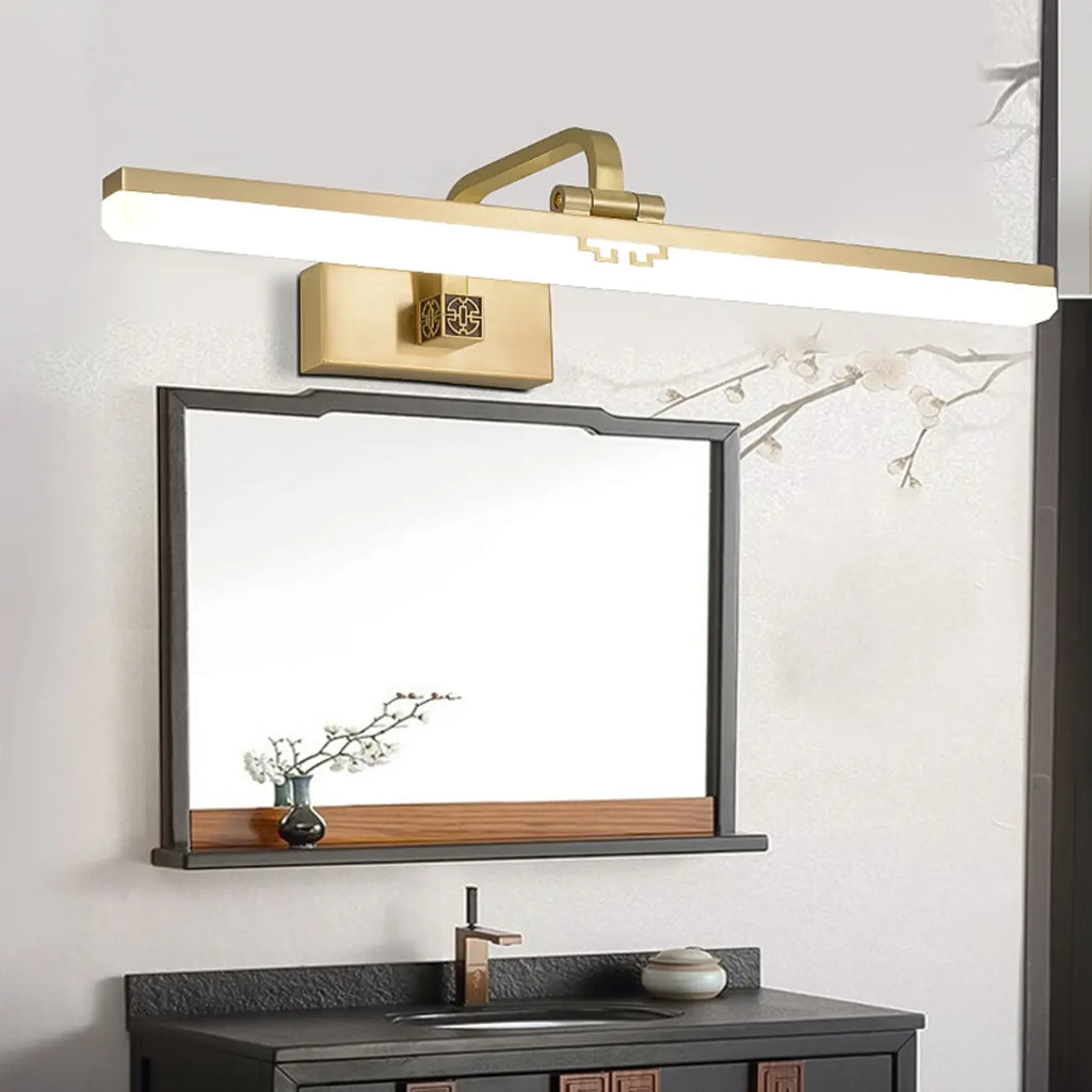 Applique murale minimaliste et réglable à LED dorée pour miroir de courtoisie