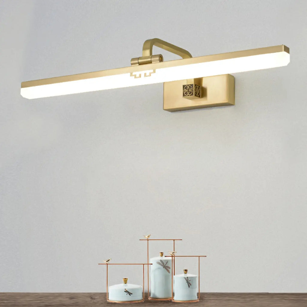 Applique murale minimaliste et réglable à LED dorée pour miroir de courtoisie