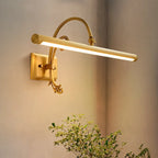 Applique lineare a LED in rame retrò ad arco