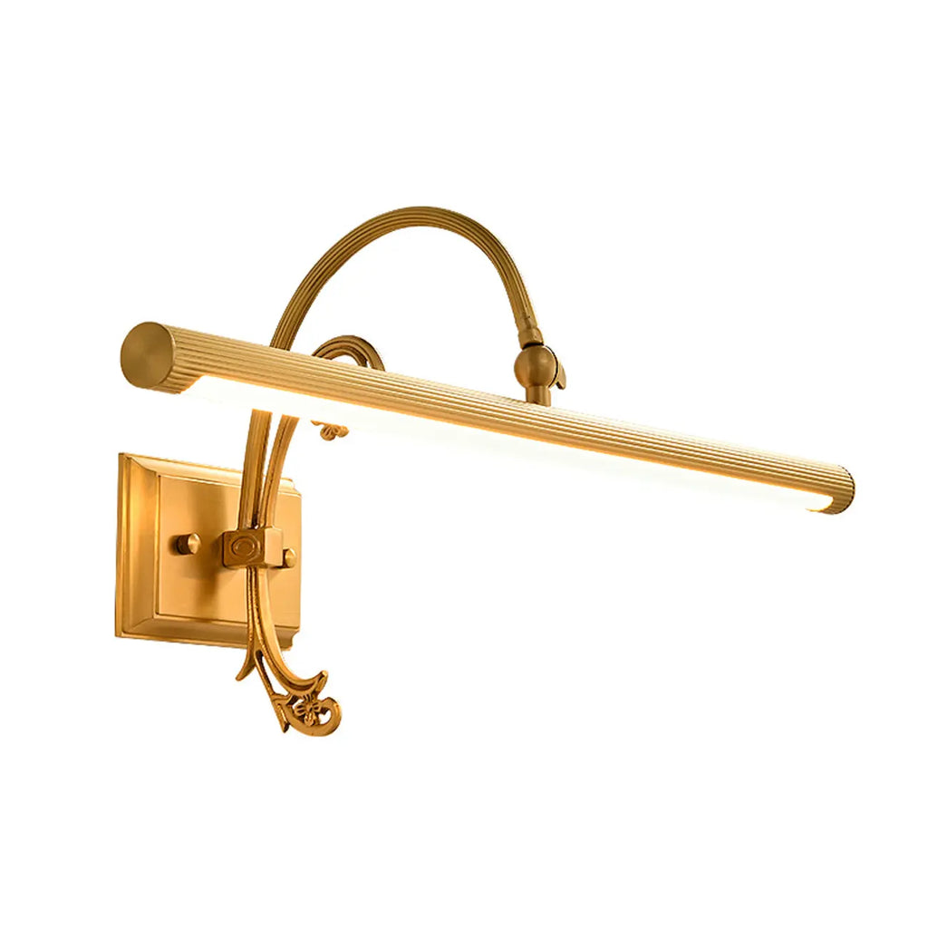 Applique lineare a LED in rame retrò ad arco