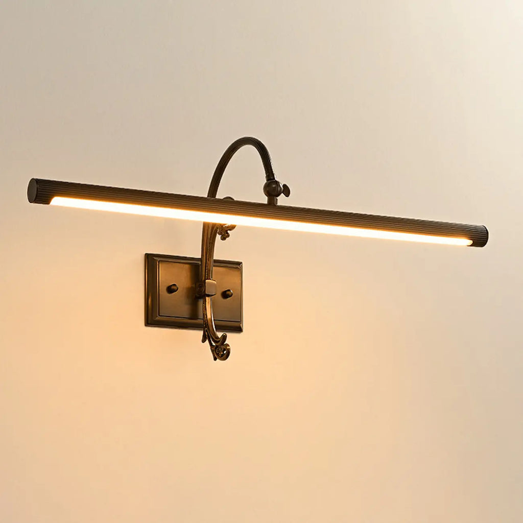 Applique lineare a LED in rame retrò ad arco