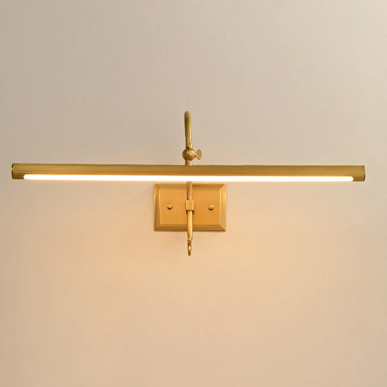 Applique lineare a LED in rame retrò ad arco