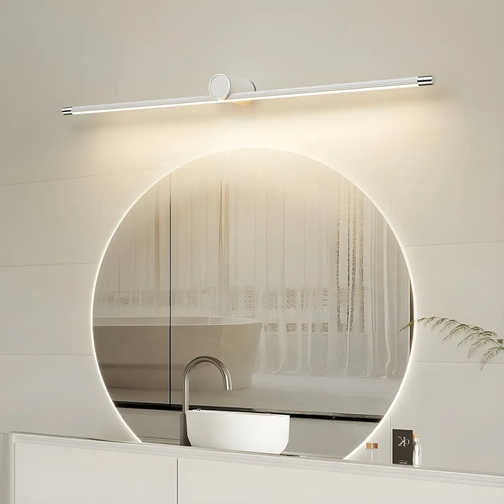 Applique murale LED blanche minimaliste à tube long pour salle de bain