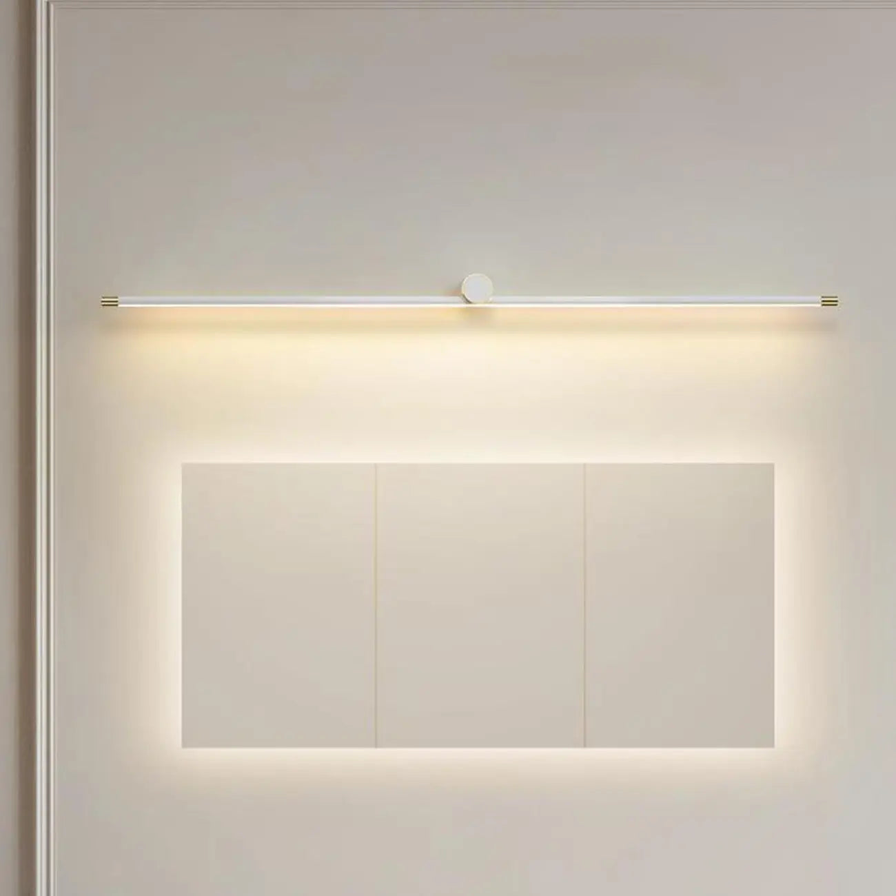 Applique murale LED blanche minimaliste à tube long pour salle de bain