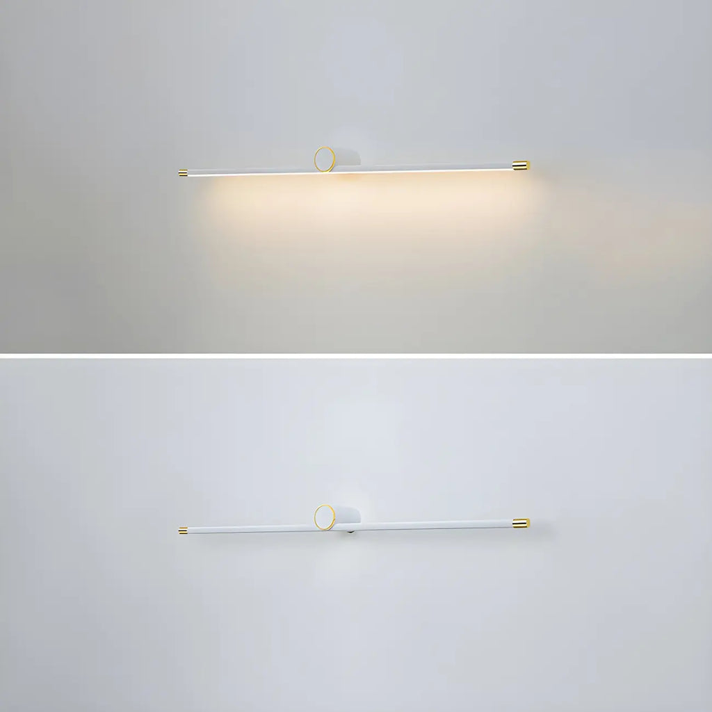 Applique murale LED blanche minimaliste à tube long pour salle de bain