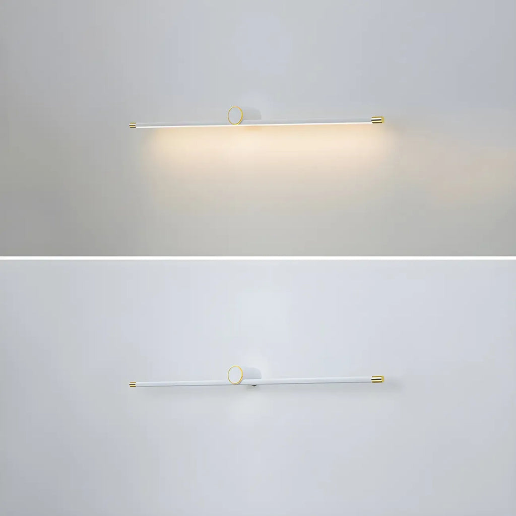 Applique murale LED blanche minimaliste à tube long pour salle de bain