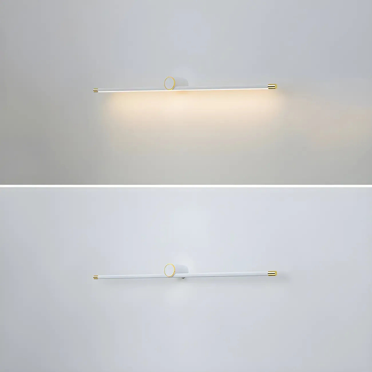Applique murale LED blanche minimaliste à tube long pour salle de bain