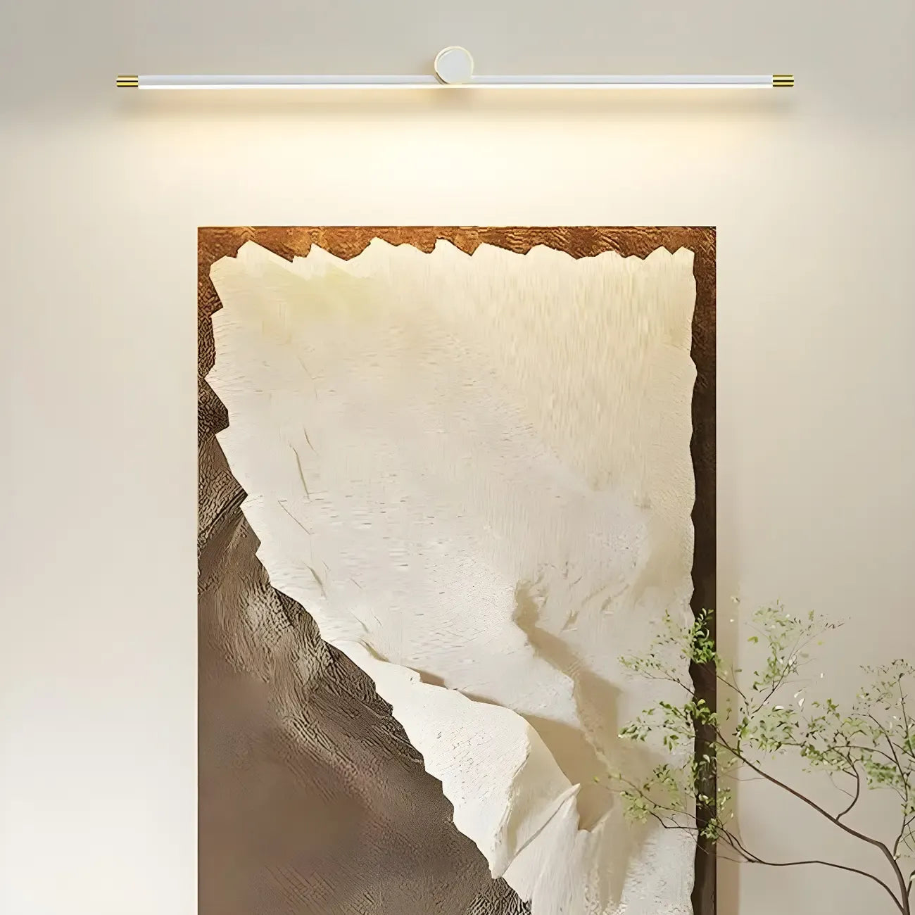 Applique murale LED blanche minimaliste à tube long pour salle de bain